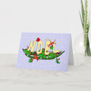 Cartes Pour Fêtes Annuelles Cajun Crawfish Pirogue