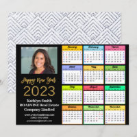 Calendrier 2023 Business Modern Gold Script Photo