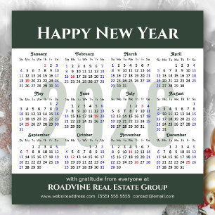 Cartes Pour Fêtes Annuelles Calendrier 2025 Moderne Script Sage Green Business