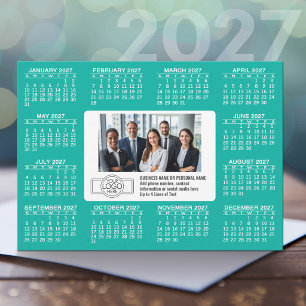 Cartes Pour Fêtes Annuelles Calendrier 2027 avec coordonnées et logo