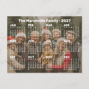 Cartes Pour Fêtes Annuelles Calendrier 2027 avec photo de fond