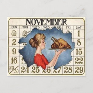 Cartes Pour Fêtes Annuelles Calendrier d'action de grâces