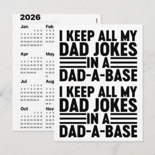 Cartes Pour Fêtes Annuelles Calendrier de l'Avent 2026 Blagues de Papa Noël