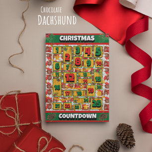 Cartes Pour Fêtes Annuelles Calendrier de l'Avent de Noël du teckel au chocola