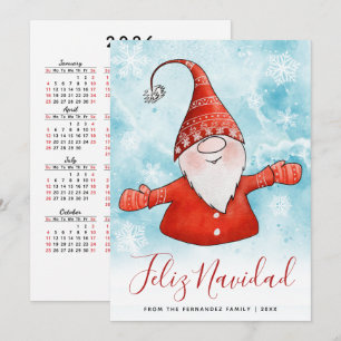 Cartes Pour Fêtes Annuelles Calendrier de Noël 2026 Gnome Nordique de Noël