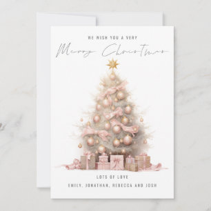Cartes Pour Fêtes Annuelles Calendrier fantaisiste arbre rose 2026 Joyeux Noël