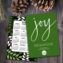 Calendrier - fête JOY noir vert rouge avec logo