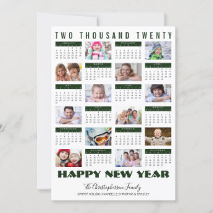Cartes Pour Fêtes Annuelles Calendrier moderne 2020 Photo Collage du Nouvel An