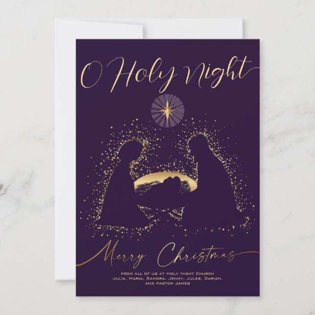 Cartes Pour Fêtes Annuelles Calendrier Nativité 2026 Manger O Holy Night Scrip (Devant)