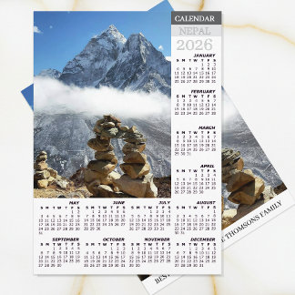 Cartes Pour Fêtes Annuelles Calendrier Népal 2026, Ama Dablan, Sagarmatha
