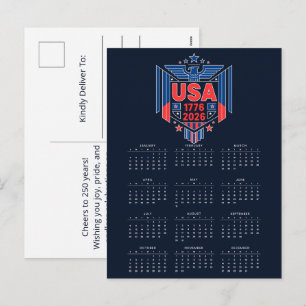 Cartes Pour Fêtes Annuelles Calendrier USA 1776-2026
