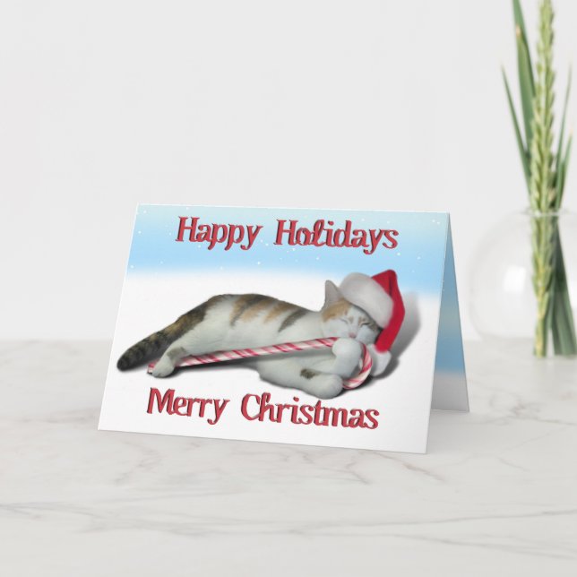 Cartes Pour Fêtes Annuelles Cali, le Sucre de canne Kitty (Devant)