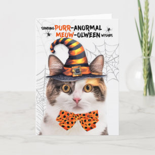 Cartes Pour Fêtes Annuelles Calico Halloween Chat PURRanormal MEOWolween