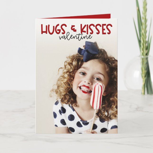 Cartes Pour Fêtes Annuelles Câlins et Bisous Photo de Famille Saint Valentin (Devant)