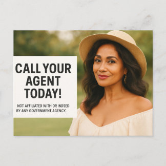 Cartes Pour Fêtes Annuelles Call Your Agent Today – Medicare Reminder Postcard