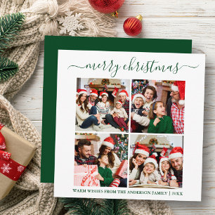 Cartes Pour Fêtes Annuelles Calligraphie 4 Photo Carré vert de Noël
