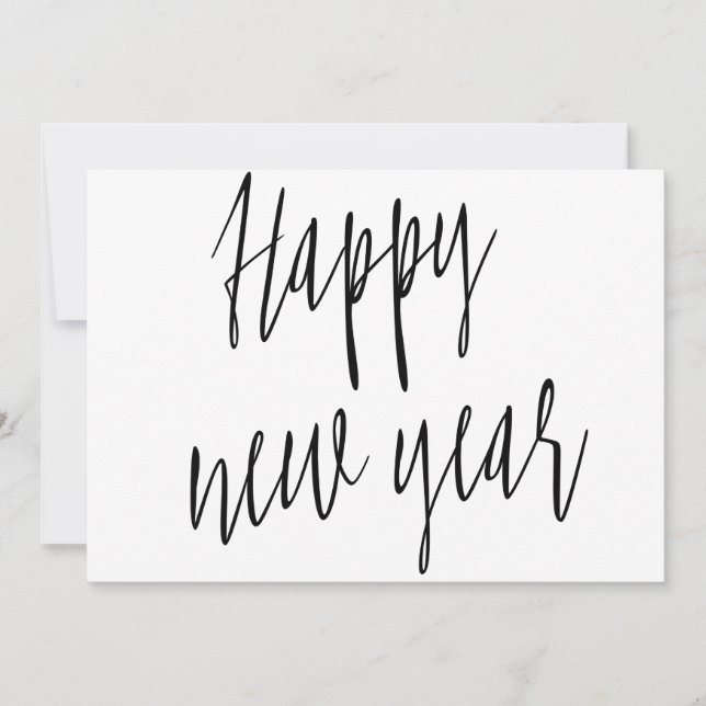 Cartes Pour Fêtes Annuelles Calligraphie chic moderne "Bonne année" (Devant)
