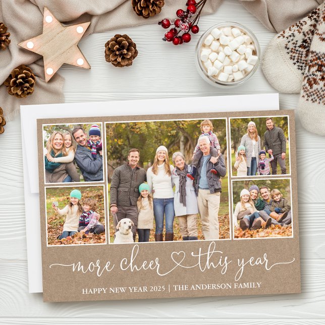 Cartes Pour Fêtes Annuelles Calligraphie Coeur Kraft Plus Cheval 5 Photo (Customize to add text to back of card.)