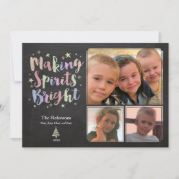 Cartes Pour Fêtes Annuelles Calligraphie colorée Chalkboard Holiday 3-Photo