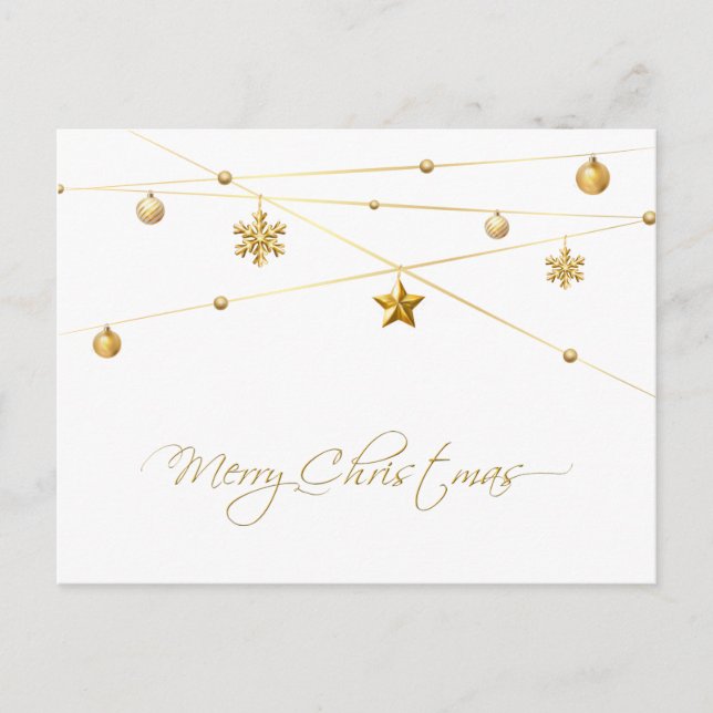 Cartes Pour Fêtes Annuelles Calligraphie de Noël d'or (Devant)