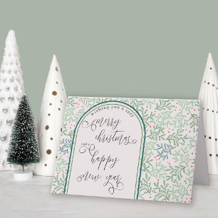 Cartes Pour Fêtes Annuelles Calligraphie de Noël et Nouvel An Végétation d'hiv