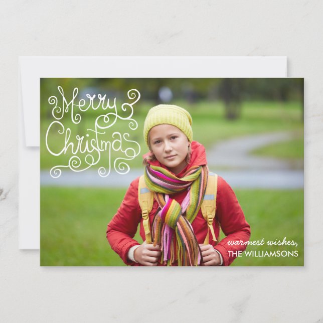 Cartes Pour Fêtes Annuelles Calligraphie de Noël Whimsical tourbillonner votre (Devant)