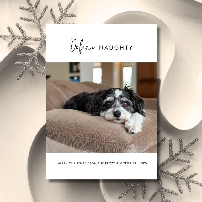 Cartes Pour Fêtes Annuelles Calligraphie Définir Naughty Dog Christmas Pet Pho (Créateur téléchargé)