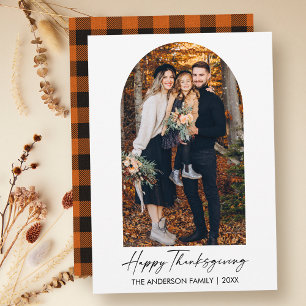 Cartes Pour Fêtes Annuelles Calligraphie Encre Photo Arche Plaid Thanksgiving