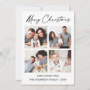 Cartes Pour Fêtes Annuelles Calligraphie Encre Script 4 Photo Joyeux Noël