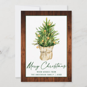 Cartes Pour Fêtes Annuelles Calligraphie Encre Script Aquarelle Pine Bois