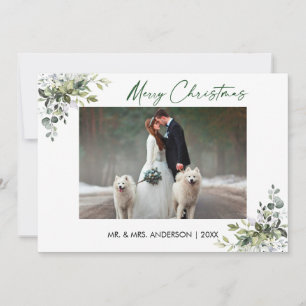 Cartes Pour Fêtes Annuelles Calligraphie Encre Script Noël Vert Couple