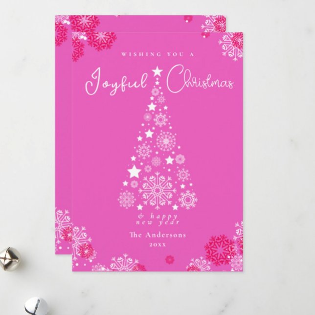 Cartes Pour Fêtes Annuelles Calligraphie festive rose gras Joyeux Noël (Créateur téléchargé)