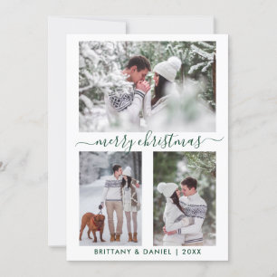 Cartes Pour Fêtes Annuelles Calligraphie Joyeux Noël Couple 3 Photo Vert