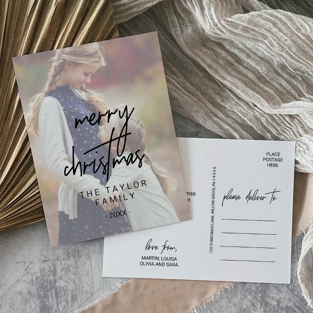 Cartes Pour Fêtes Annuelles Calligraphie lunaire | Noël de la photo déchargée (Créateur téléchargé)