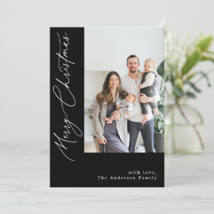 Cartes Pour Fêtes Annuelles Calligraphie manuscrite Black Christmas Photo