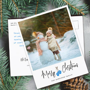 Cartes Pour Fêtes Annuelles Calligraphie moderne Blue Mittens Photo
