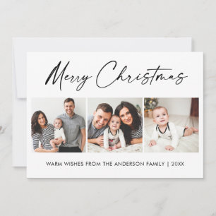 Cartes Pour Fêtes Annuelles Calligraphie moderne Encre Script 3 Photo Noël