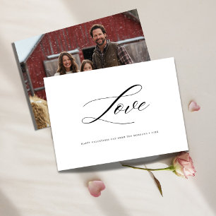 Cartes Pour Fêtes Annuelles Calligraphie moderne Famille rustique Photo Valent