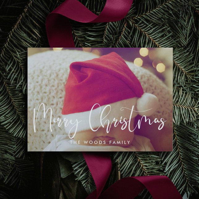 Cartes Pour Fêtes Annuelles Calligraphie moderne Joyeux Noël Photo (Créateur téléchargé)