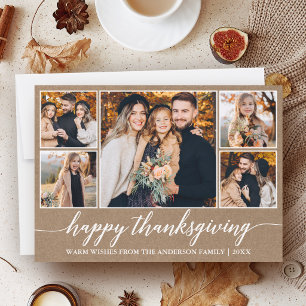 Cartes Pour Fêtes Annuelles Calligraphie moderne Kraft de Thanksgiving 5 Photo