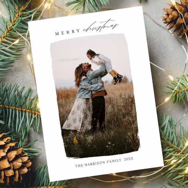 Cartes Pour Fêtes Annuelles Calligraphie moderne Photos de Noël vertical (Créateur téléchargé)