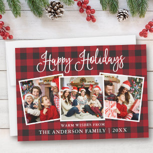 Cartes Pour Fêtes Annuelles Calligraphie moderne Plaid 3 Photo