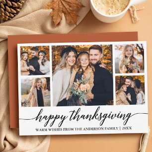 Cartes Pour Fêtes Annuelles Calligraphie Moderne Terre Cuite Thanksgiving 5 Ph