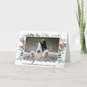Cartes Pour Fêtes Annuelles Calligraphie Noël Verdure Mariage Photo Pold