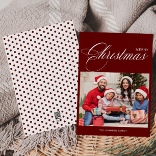 Cartes Pour Fêtes Annuelles Calligraphie photo Joyeux Noël blanc