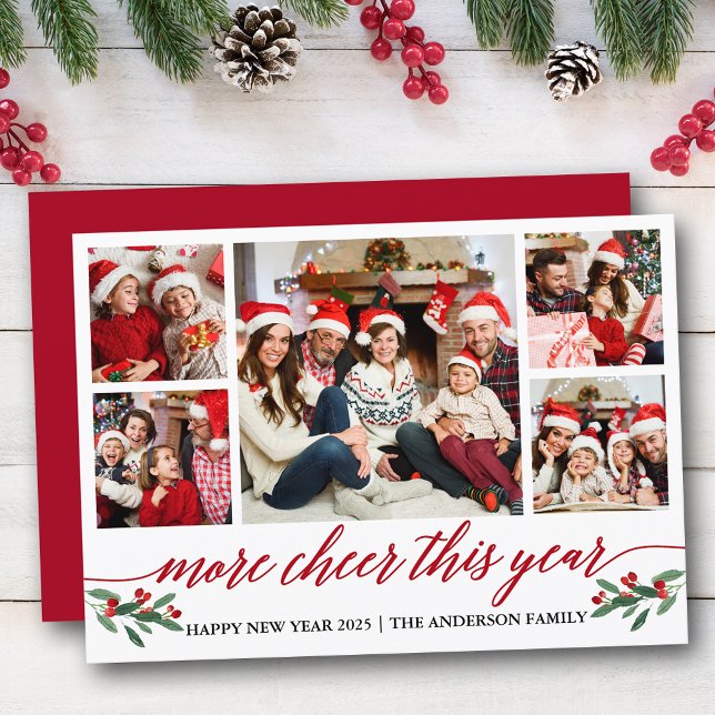 Cartes Pour Fêtes Annuelles Calligraphie Plus Cheval Cette Année 5 Photo Rouge (Customize to add text to back of card.)