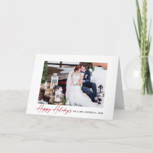 Cartes Pour Fêtes Annuelles Calligraphie Rouge Encre Script Mariage photo Plie