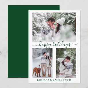 Cartes Pour Fêtes Annuelles Calligraphie Script Couple 3 Photo Vert