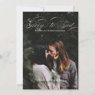 Cartes Pour Fêtes Annuelles Calligraphie Script Gloire à Dieu Photo de Noël