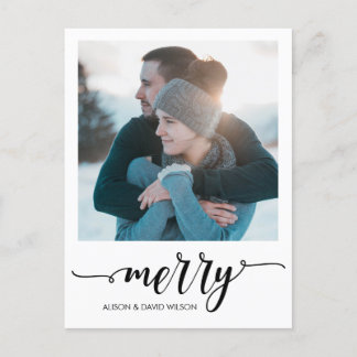 Cartes Pour Fêtes Annuelles Calligraphie Script Joyeux photo personnalisée